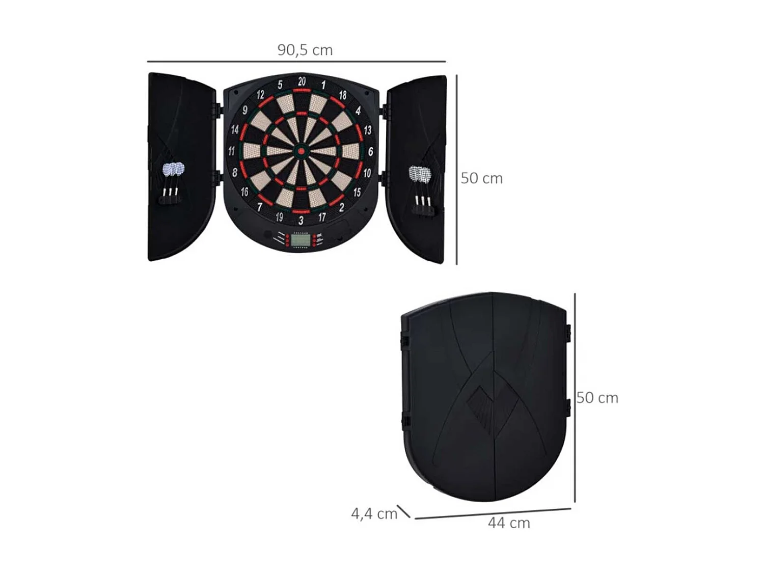 Diana electrónica negro 44x4,4x50 cm HOMCOM