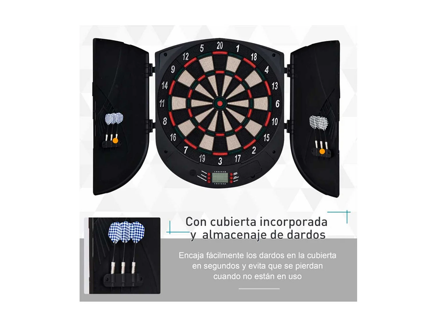 Diana electrónica negro 44x4,4x50 cm HOMCOM