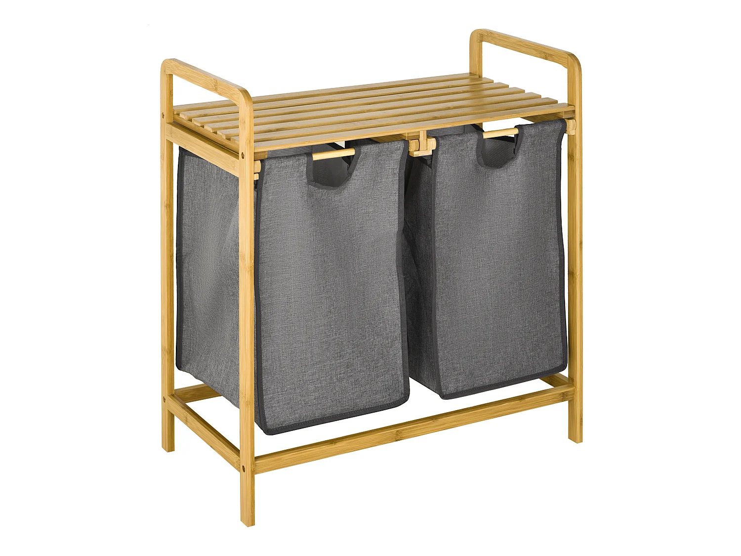 Cesto de ropa madera natural 63.5x33x73 cm HOMCOM