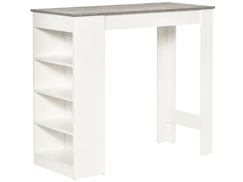 Mesa de bar blanco y gris 115x50x102.7 cm HOMCOM
