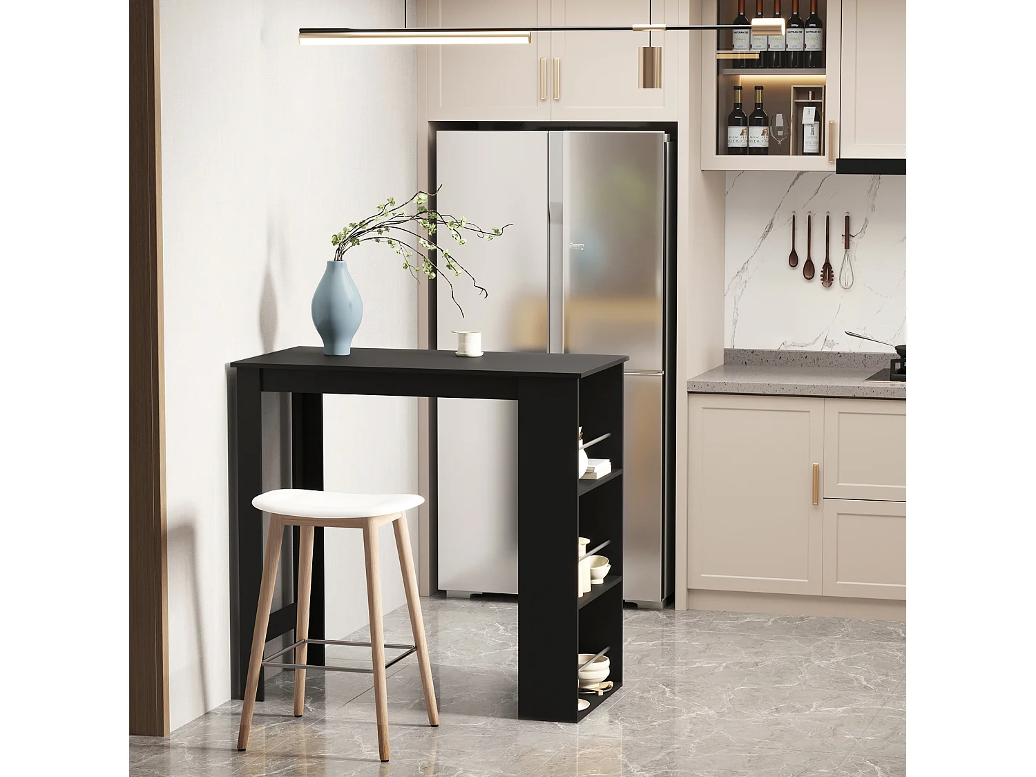 Mesa de bar negro 112x57x106 cm HOMCOM