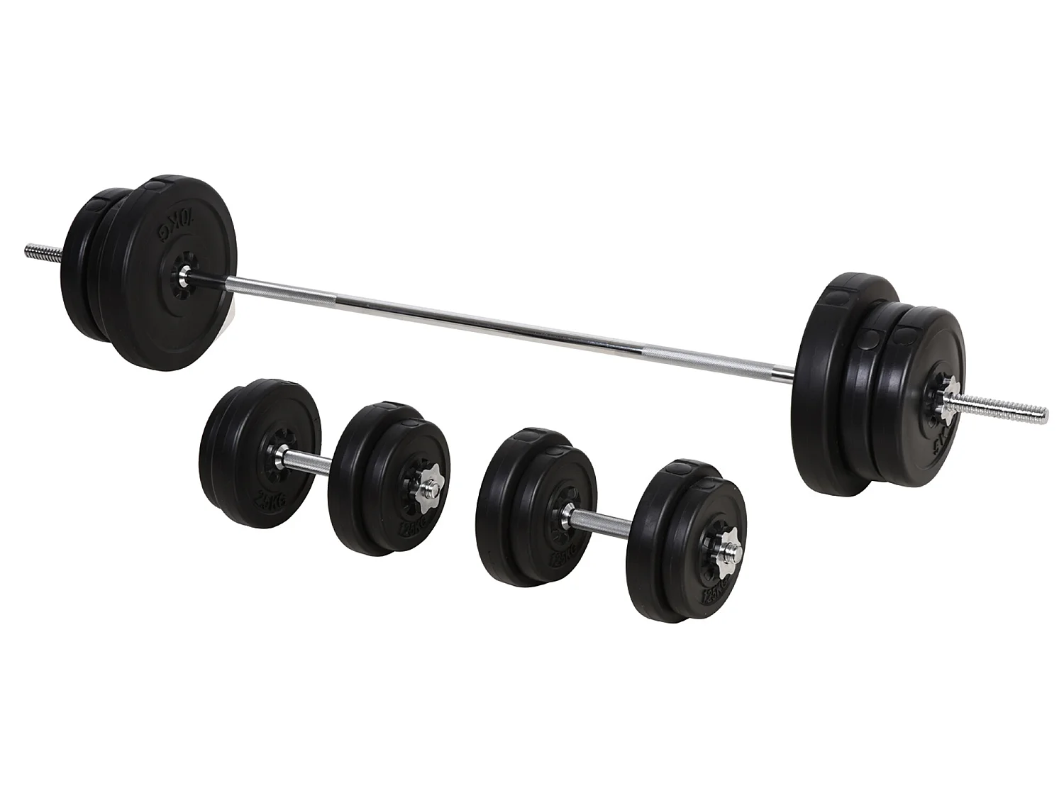 Juego de pesas con mancuernas negro ø25x35 cm HOMCOM