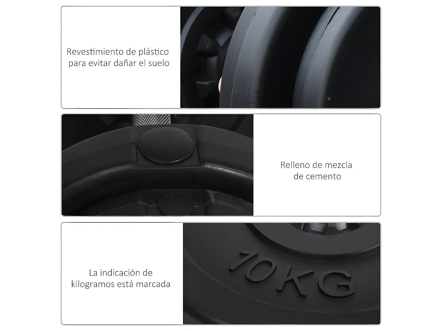 Juego de pesas con mancuernas negro ø25x35 cm HOMCOM