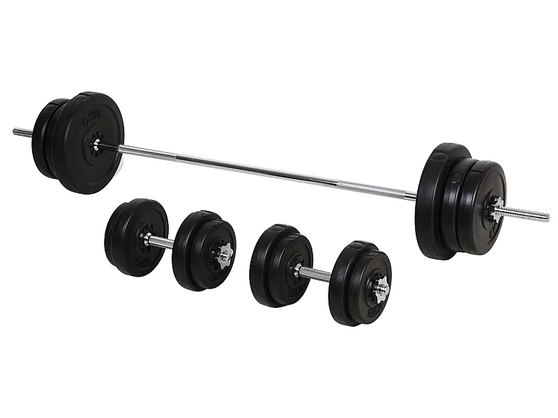 Juego de pesas con mancuernas negro ø25x35 cm HOMCOM