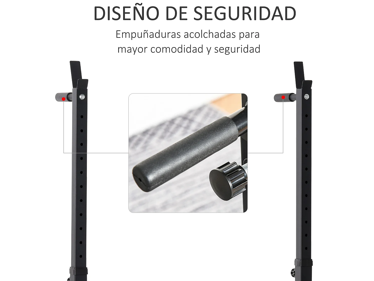 Soporte para barra pesas negro y rojo 122x73x161 cm HOMCOM