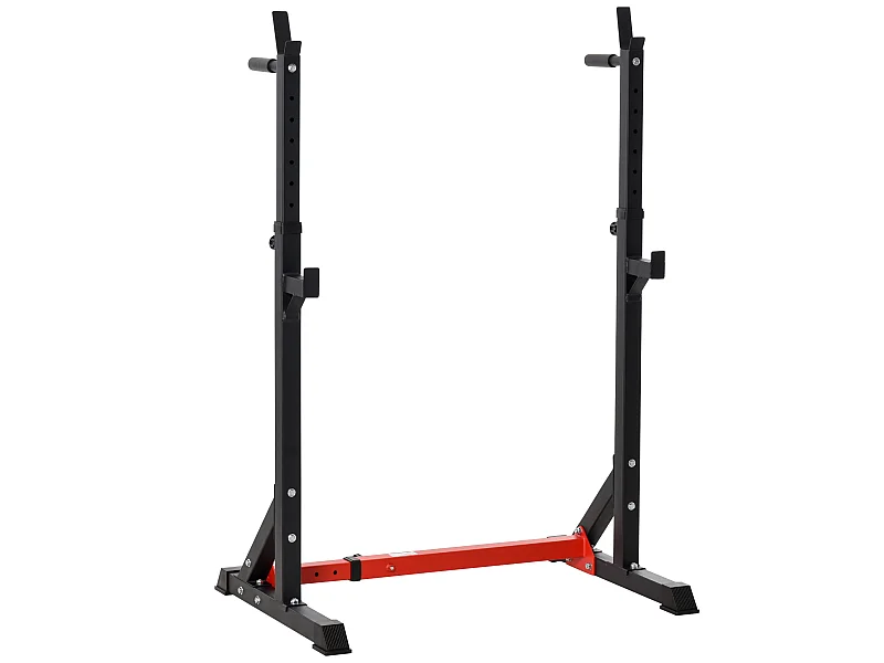 Soporte para barra pesas negro y rojo 122x73x161 cm HOMCOM