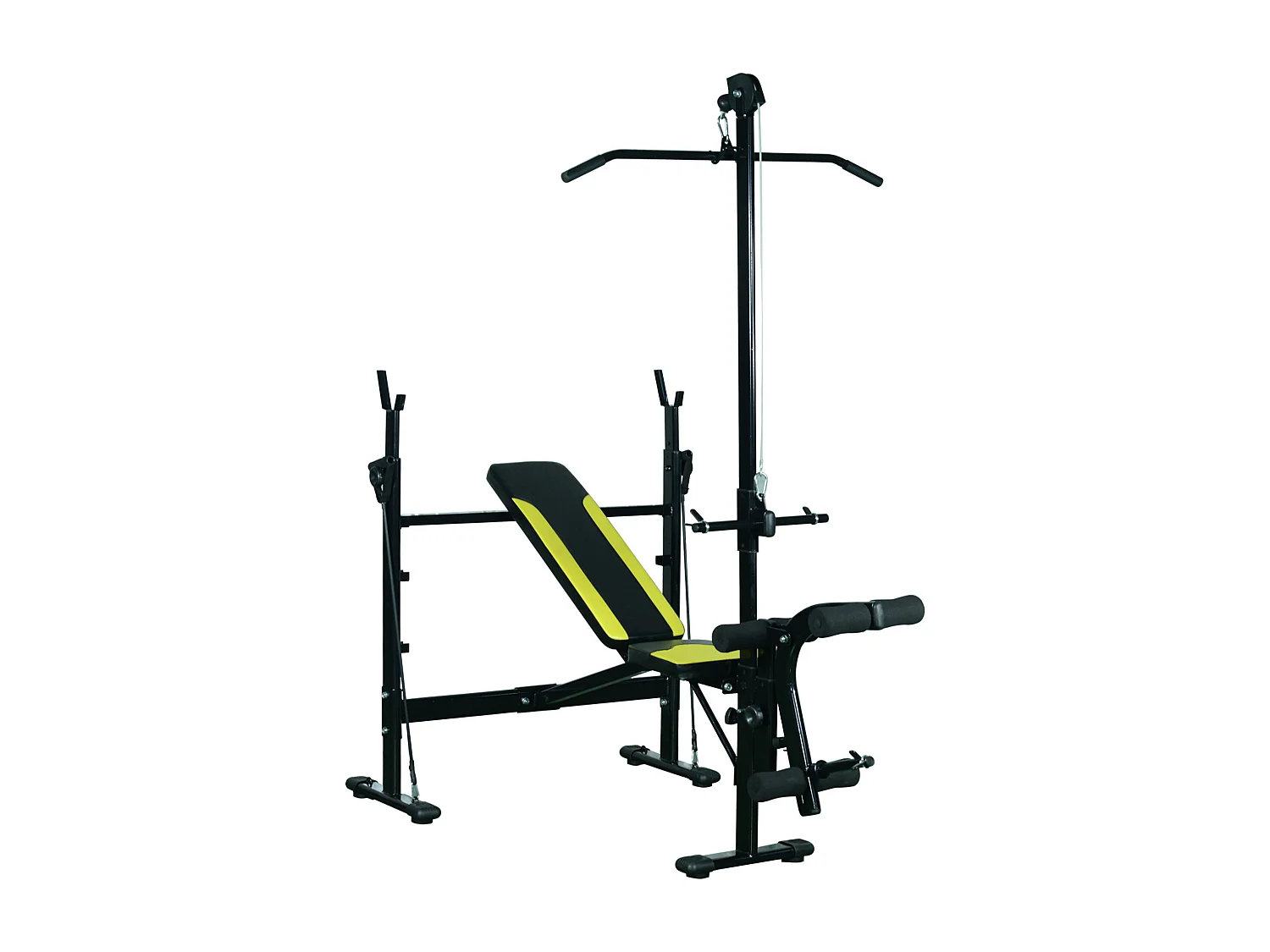 Banco de pesas negro, amarillo 175x110x202 cm HOMCOM