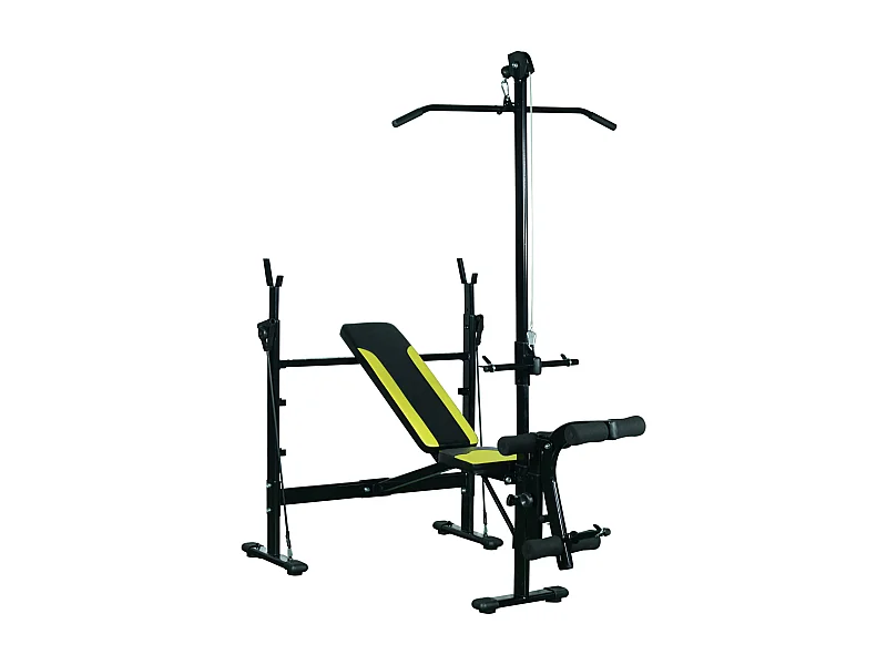 Banco de pesas negro, amarillo 175x110x202 cm HOMCOM