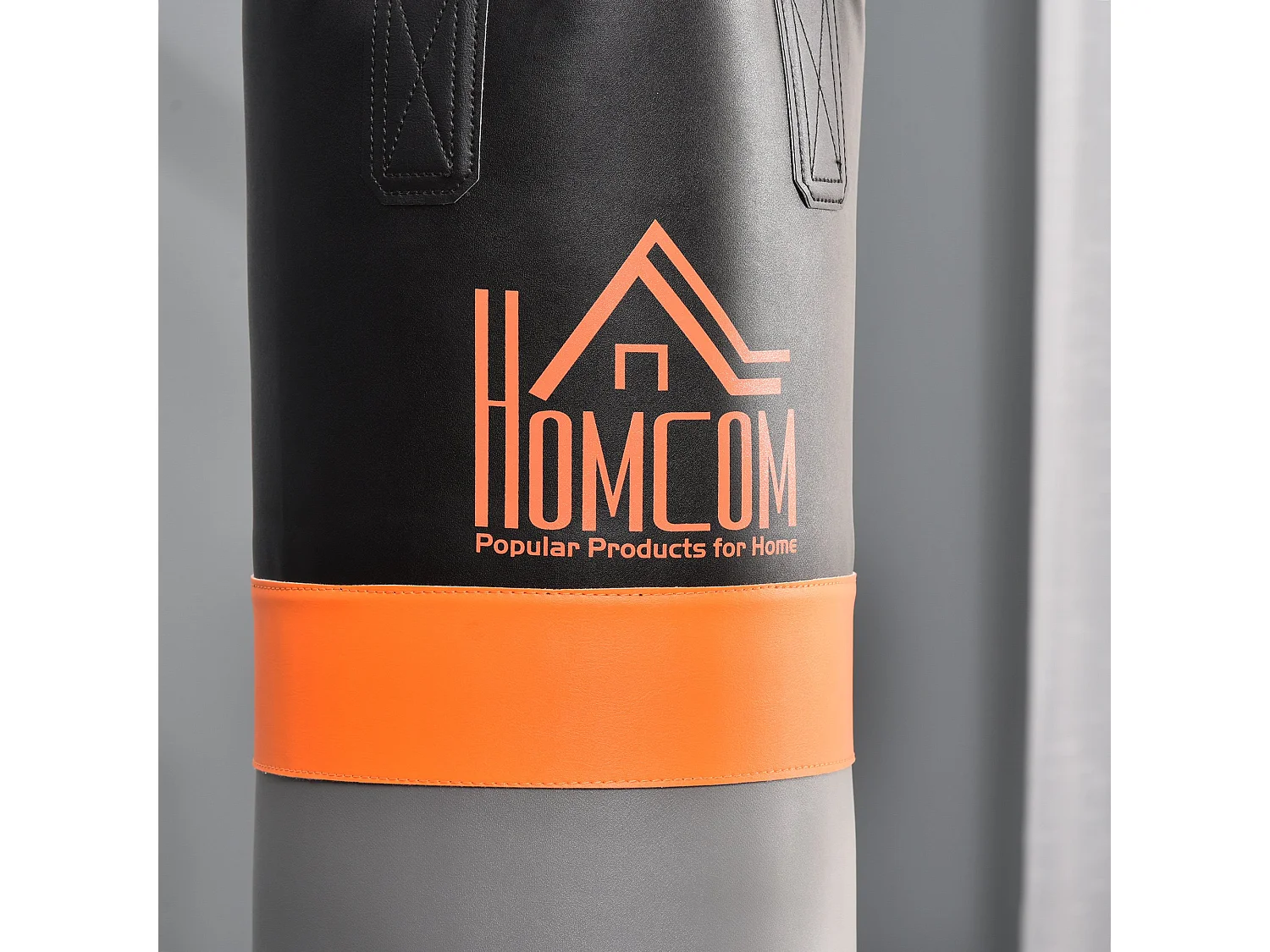 Saco de boxeo colgante con soporte negro y gris 115x157x221 cm HOMCOM