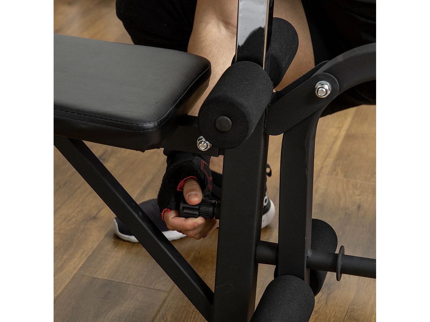 Banco de musculación plata y negro 180x134x200 cm HOMCOM