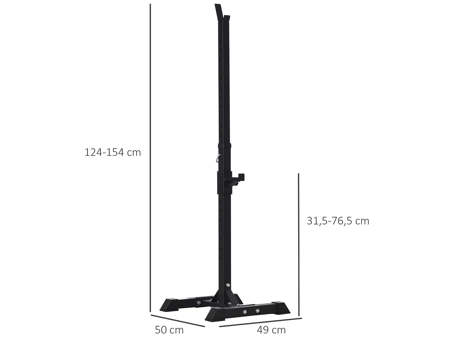 Soporte para barras de pesas negro 50x49x154 cm HOMCOM