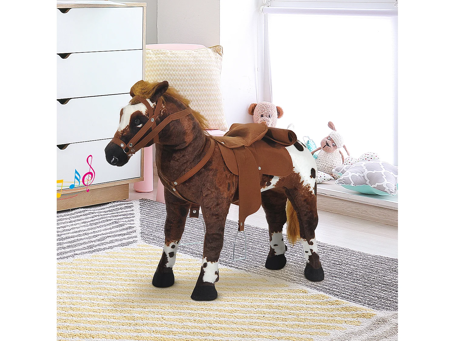 Caballo de juguete marrón 85x28x60 cm HOMCOM