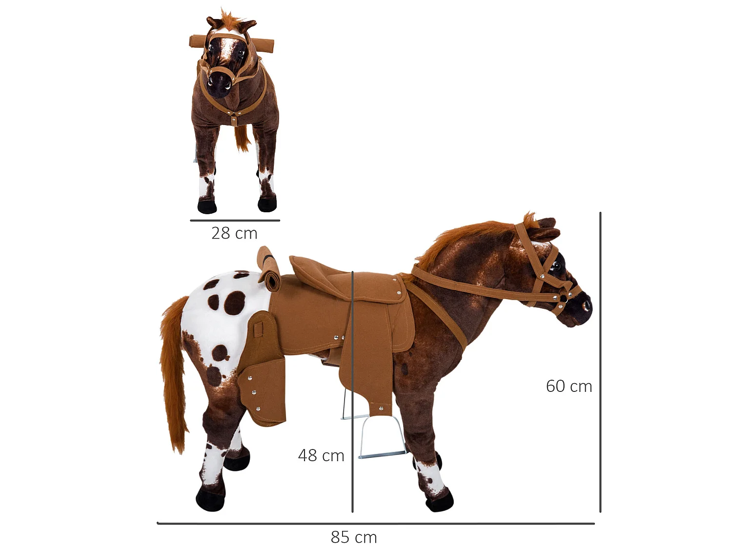 Caballo de juguete marrón 85x28x60 cm HOMCOM