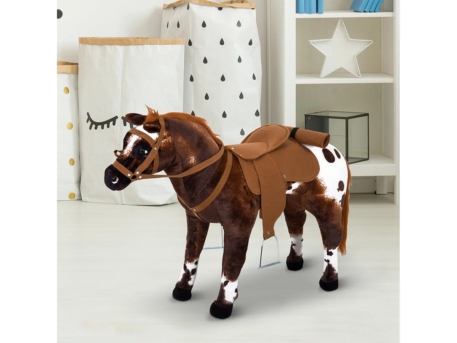 Caballo de juguete marrón 85x28x60 cm HOMCOM