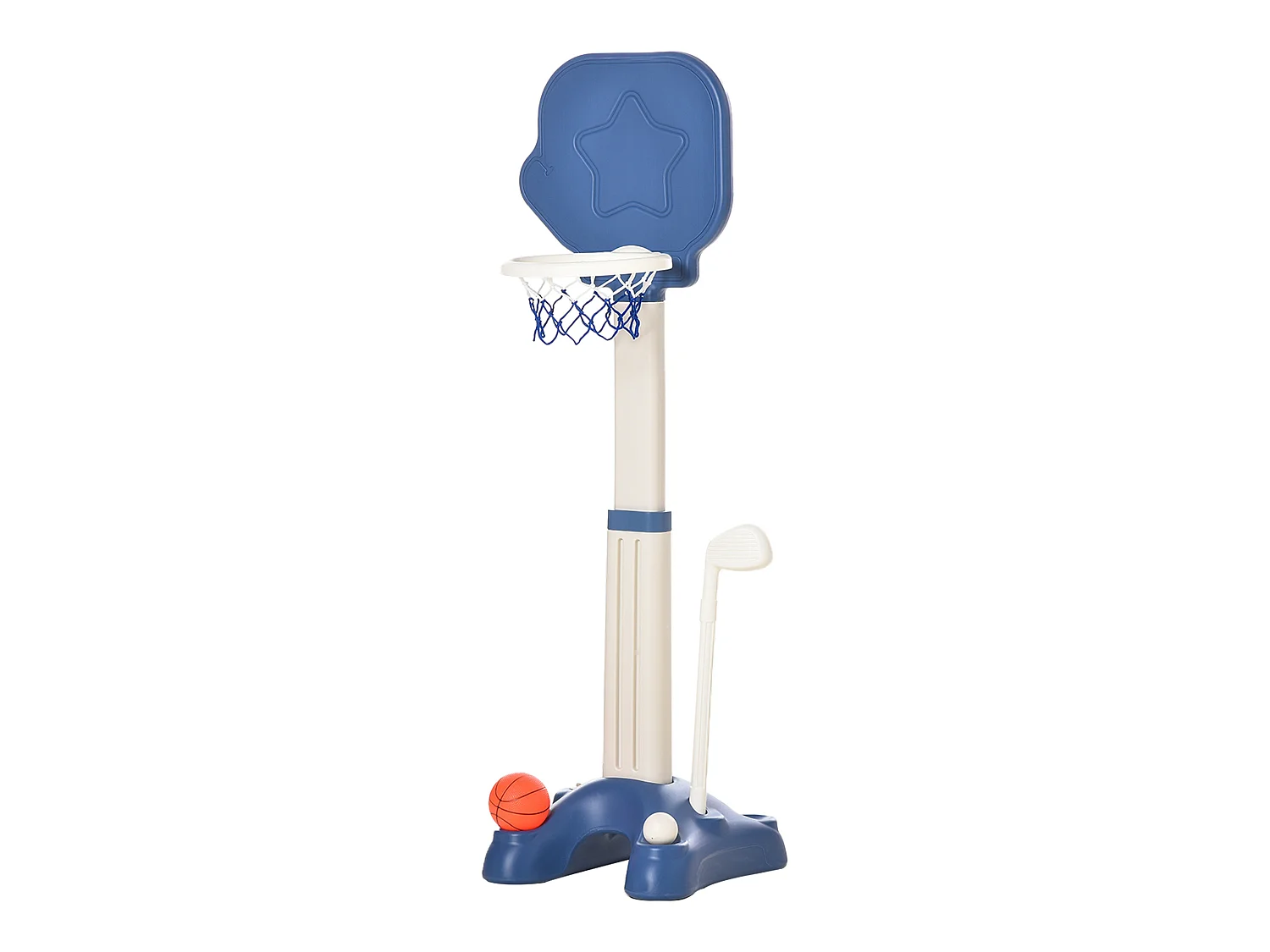 Canasta de baloncesto 2 en 1 azul y blanco 46x41x153 cm HOMCOM