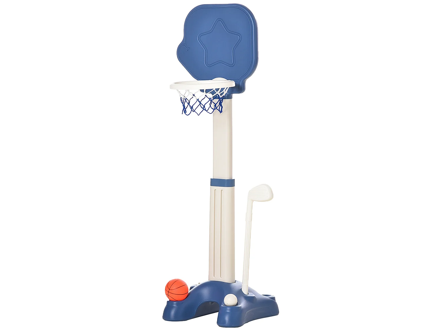 Canasta de baloncesto 2 en 1 azul y blanco 46x41x153 cm HOMCOM