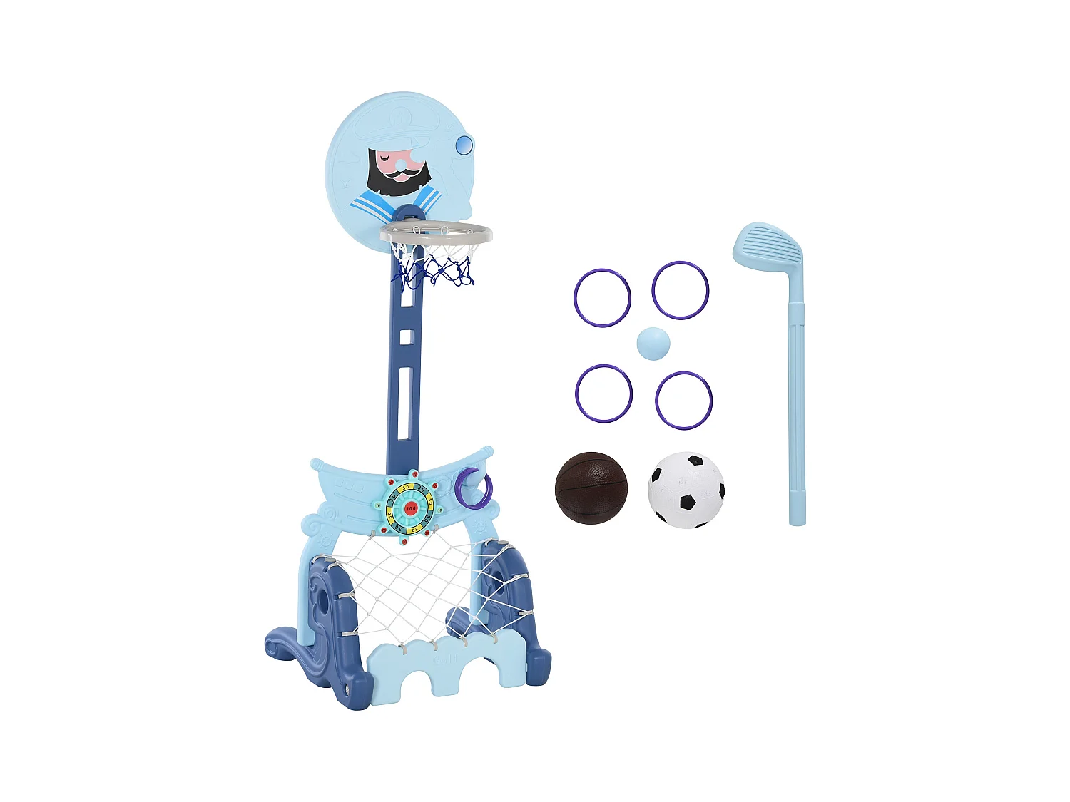 Canasta de baloncesto infantil azul 58x56x154 cm HOMCOM
