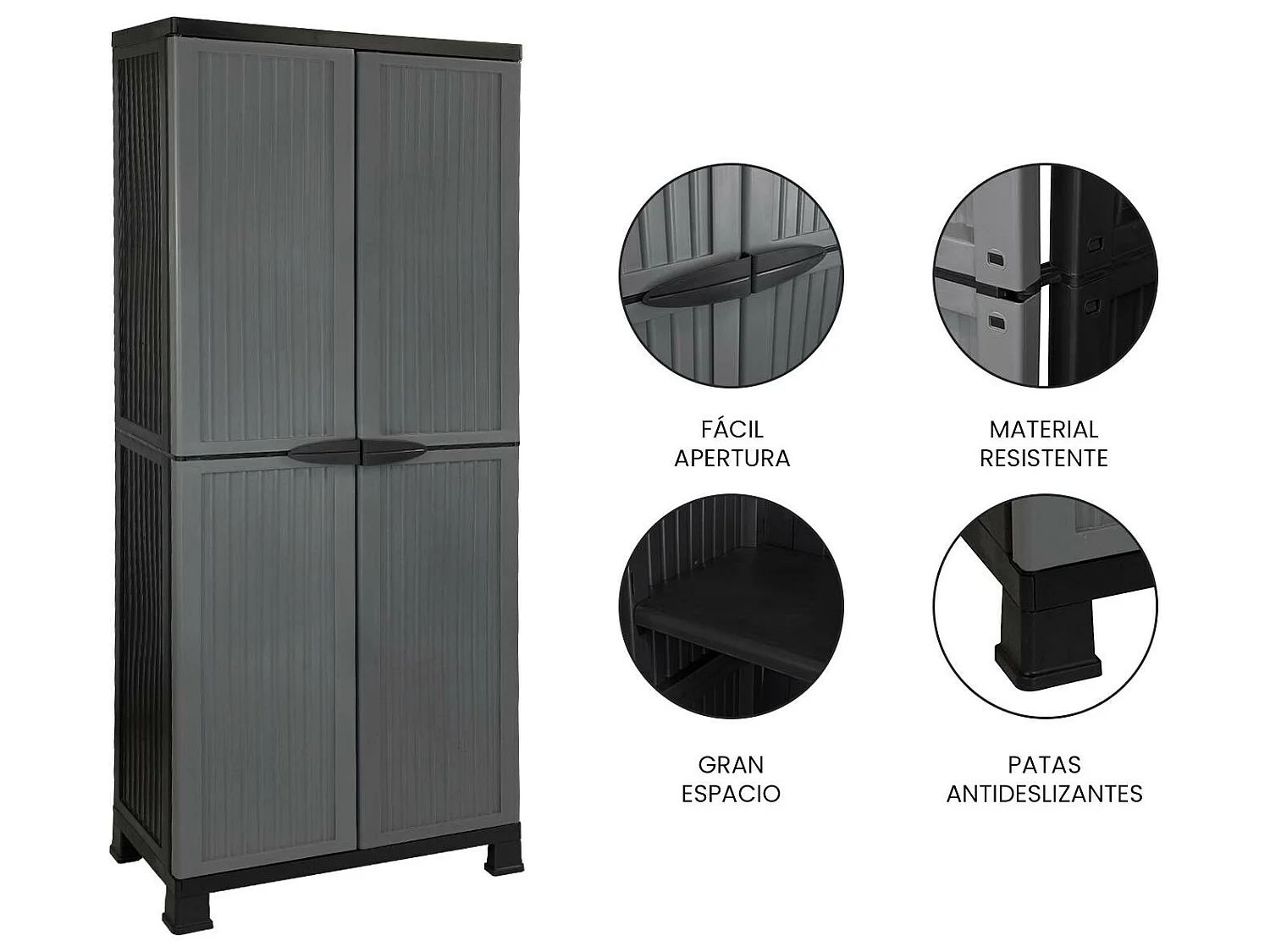 Meuble d'extérieur en résine avec 3 étagères 171x68x39cm O91