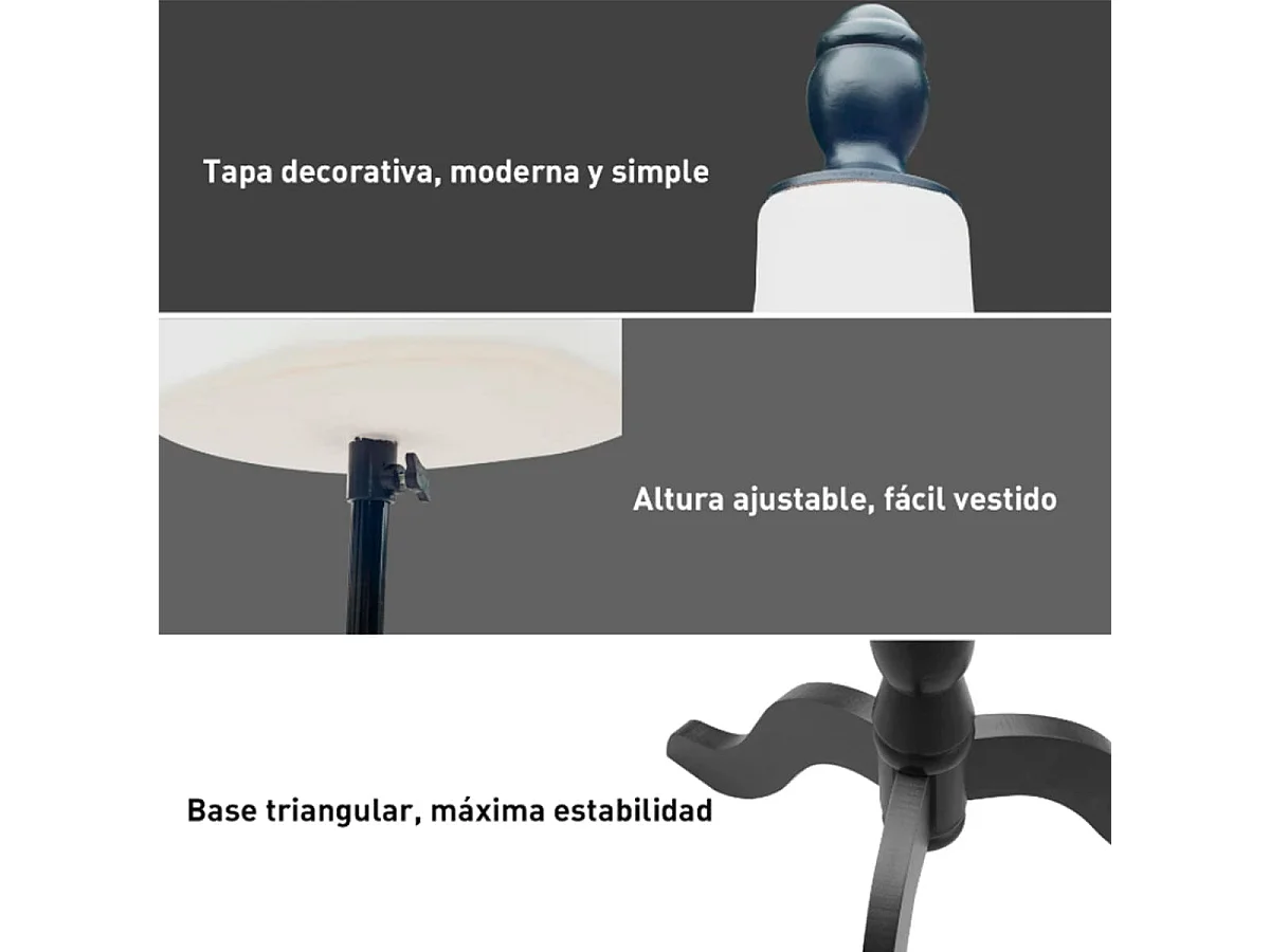 Maniquí femenino de costura blanco 38x0x168 cm HOMCOM