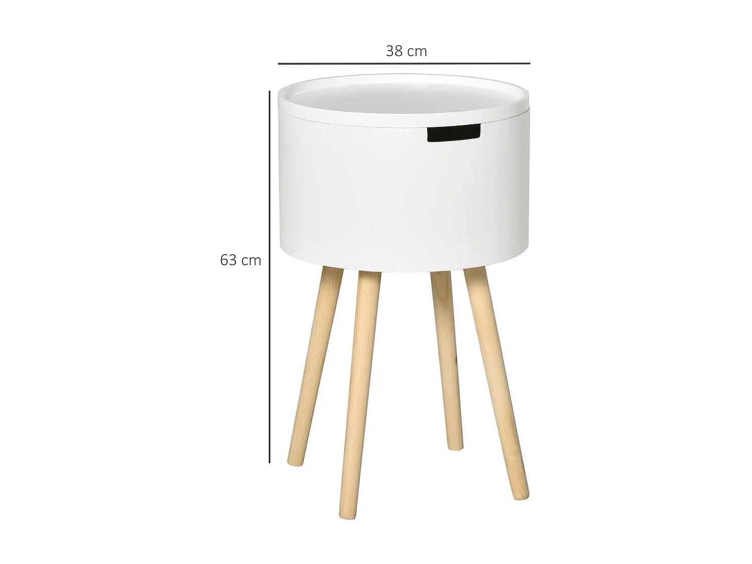 Mesa auxiliar blanco 38x38x63 cm HOMCOM