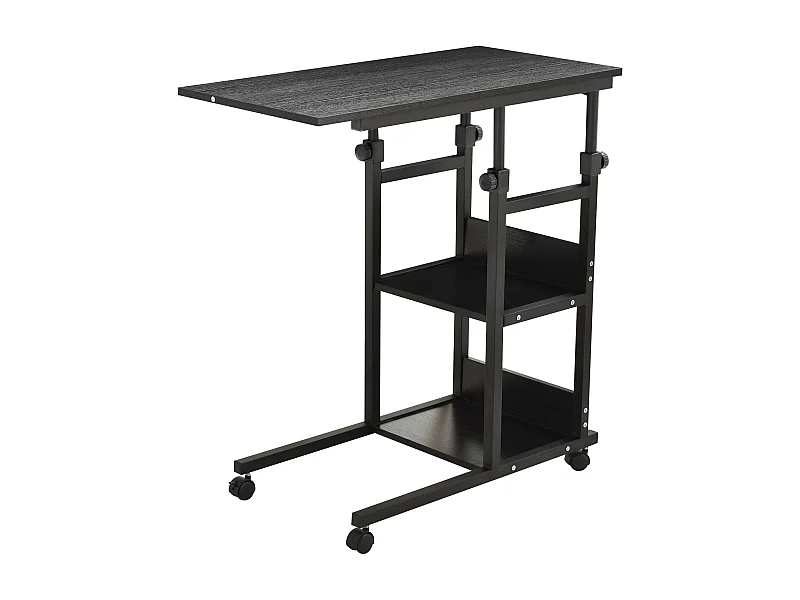 Mesa lateral móvil negro 80x40x82 cm HOMCOM