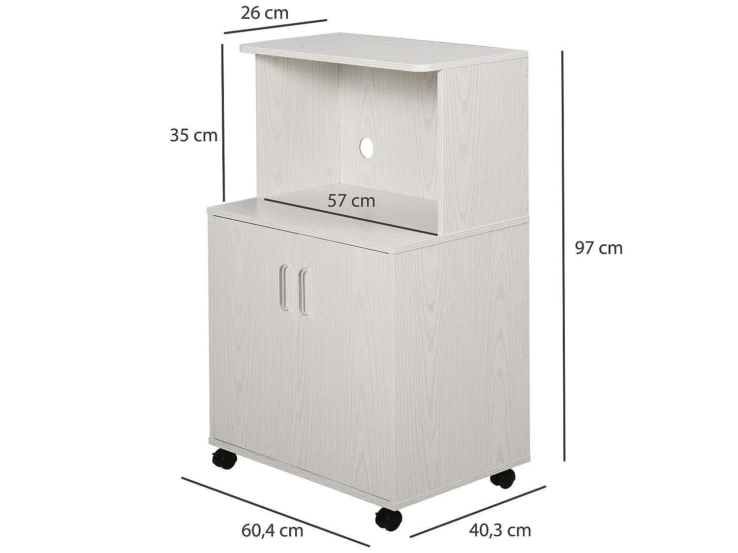 Aparador auxiliar para microondas blanco 60.4x40.3x97 cm HOMCOM