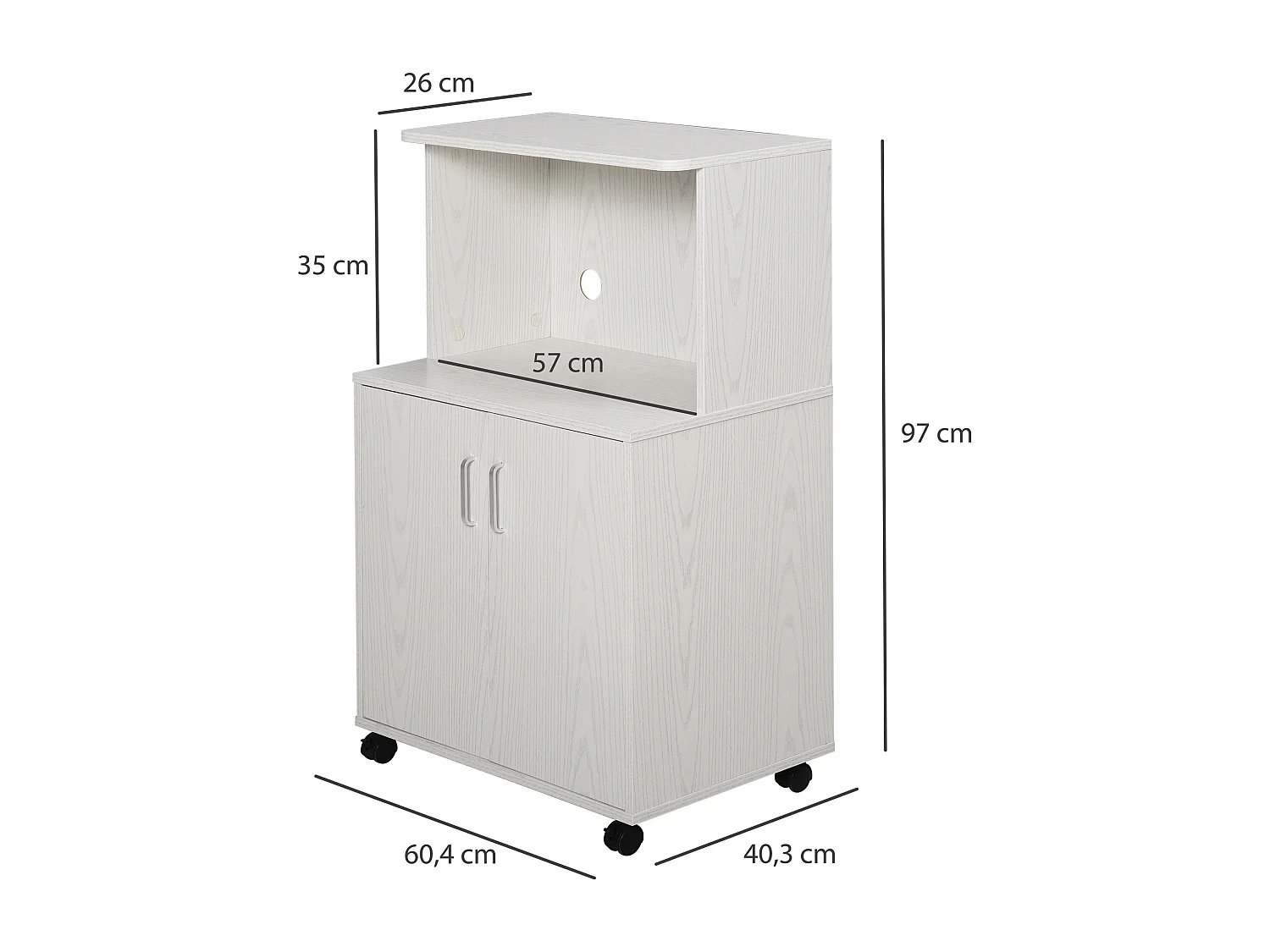Aparador auxiliar para microondas blanco 60.4x40.3x97 cm HOMCOM
