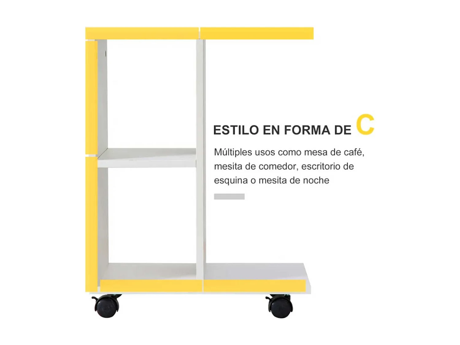 Mesa lateral blanco 45x35x58 cm HOMCOM
