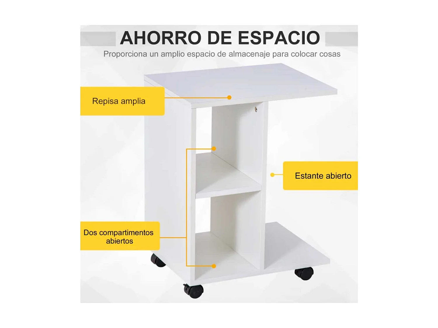 Mesa lateral blanco 45x35x58 cm HOMCOM