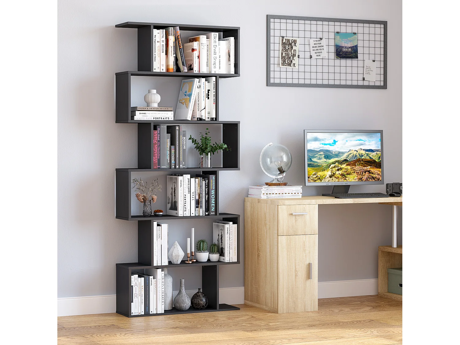 Estantería librería negro 80x24x191 cm HOMCOM