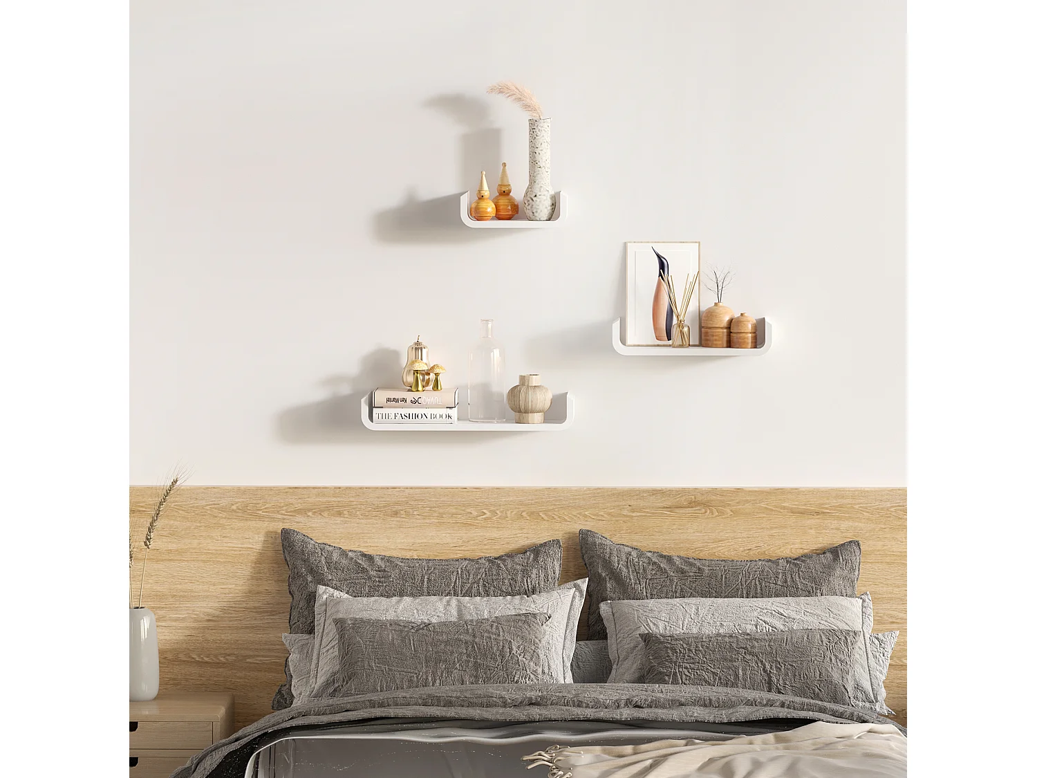 Juego de 3 estantes de pared blanco 60x15x10 cm HOMCOM