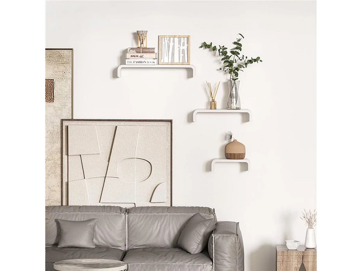 Juego de 3 estantes de pared blanco 60x15x10 cm HOMCOM