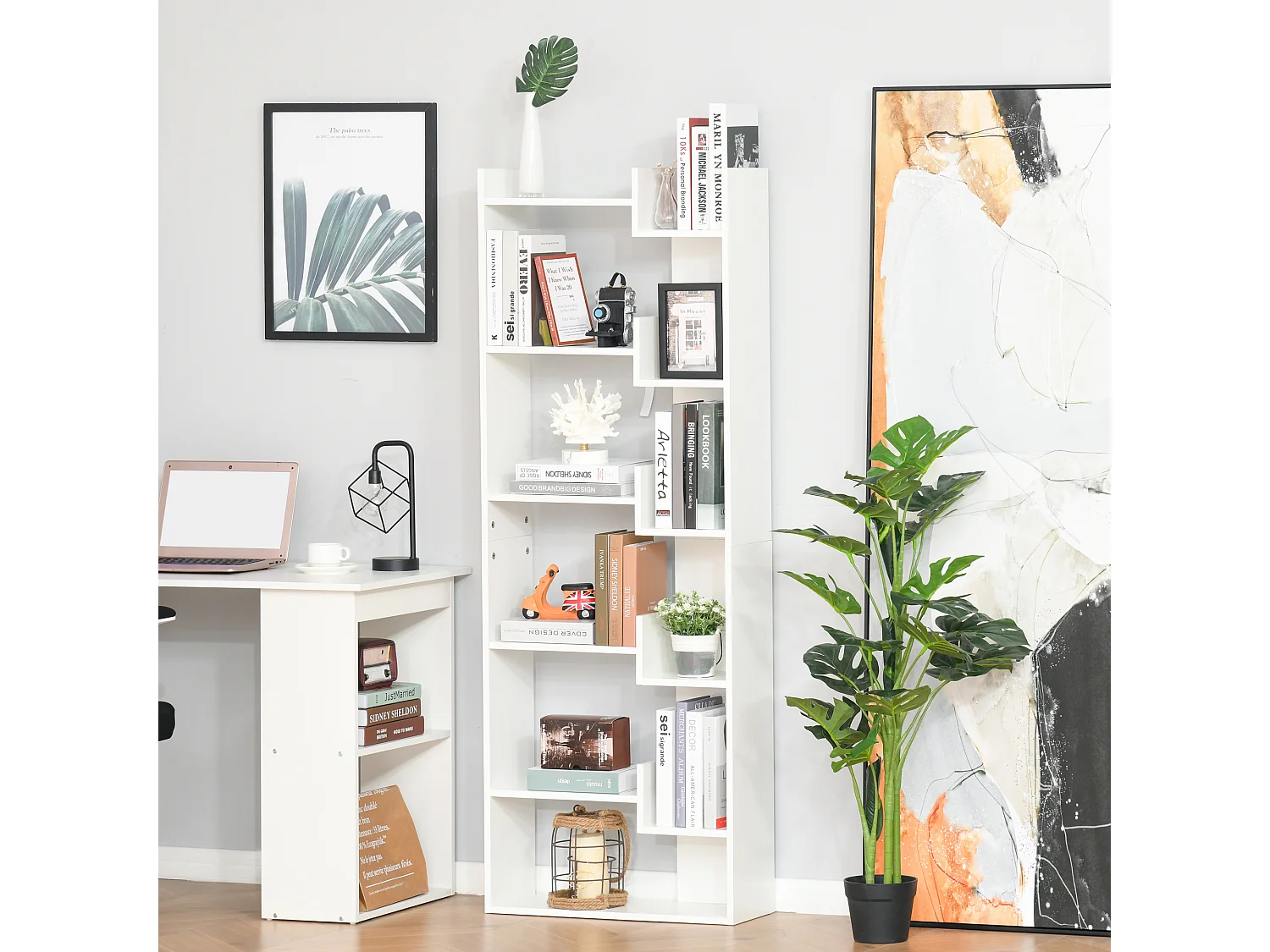 Estantería blanco 60x21x162,5 cm HOMCOM