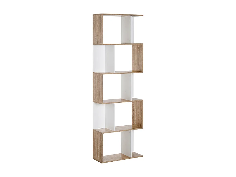 Estantería librería madera y blanco 60x24x184.5 cm HOMCOM