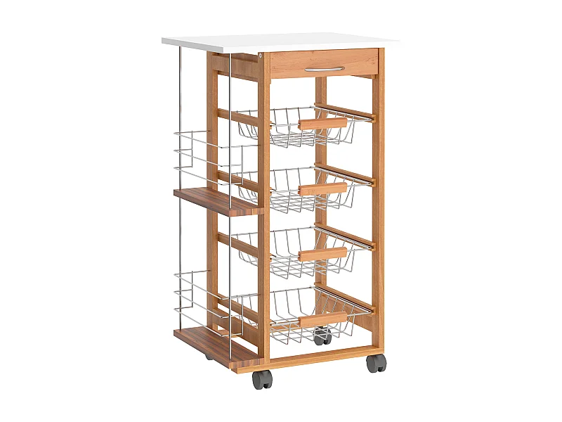 Carrito de cocina madera natural 47x37x83 cm HOMCOM