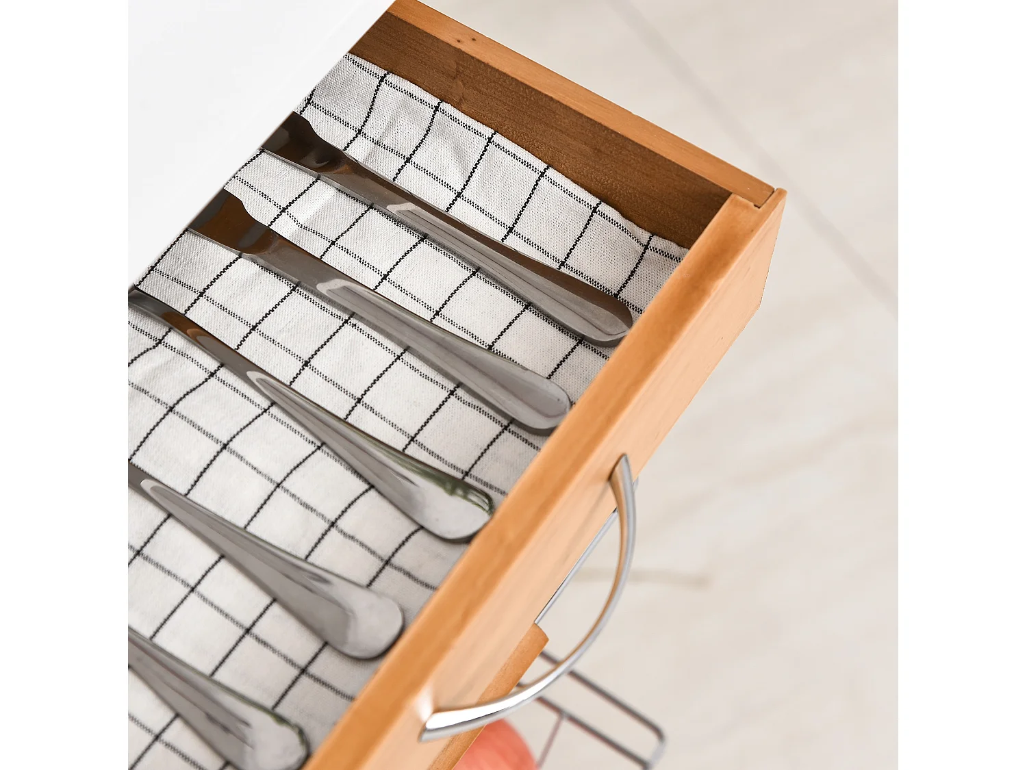 Carrito de cocina madera natural 47x37x83 cm HOMCOM