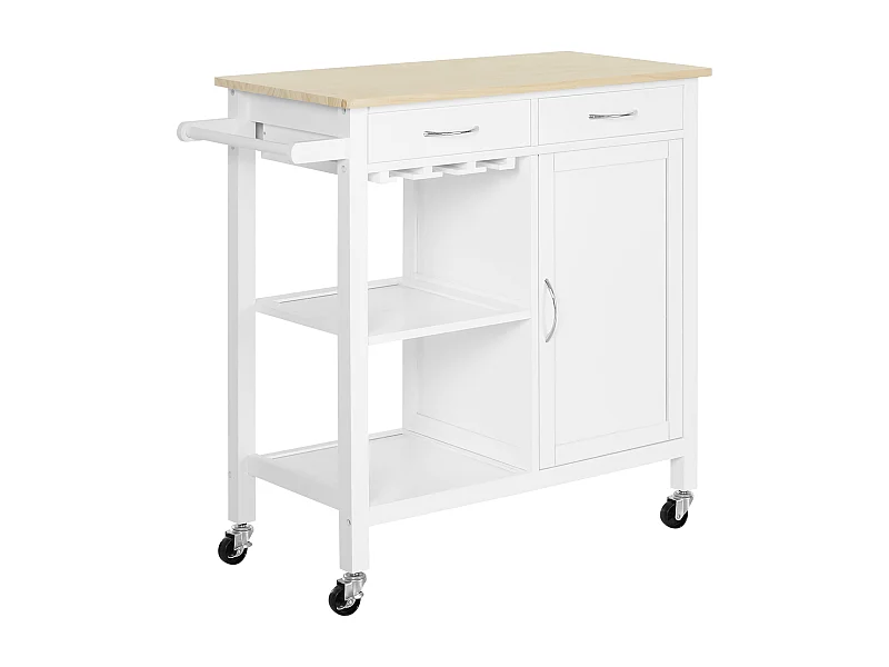 Carro de cocina blanco 89x40x84cm HOMCOM