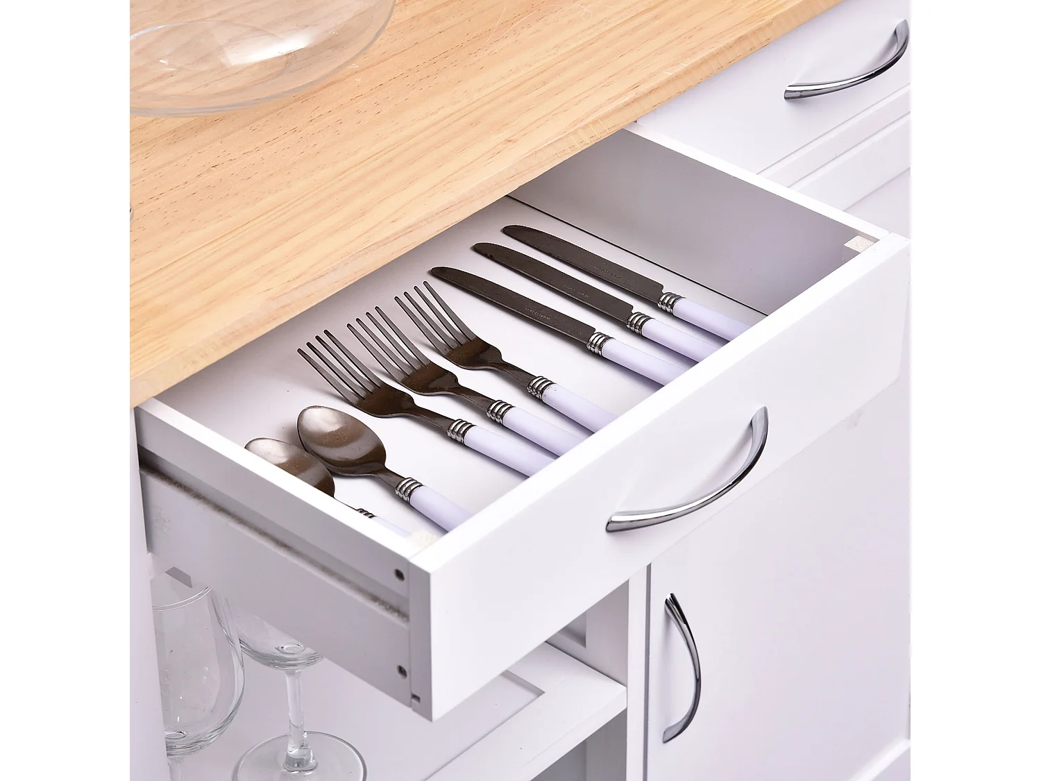 Carro de cocina blanco 89x40x84cm HOMCOM