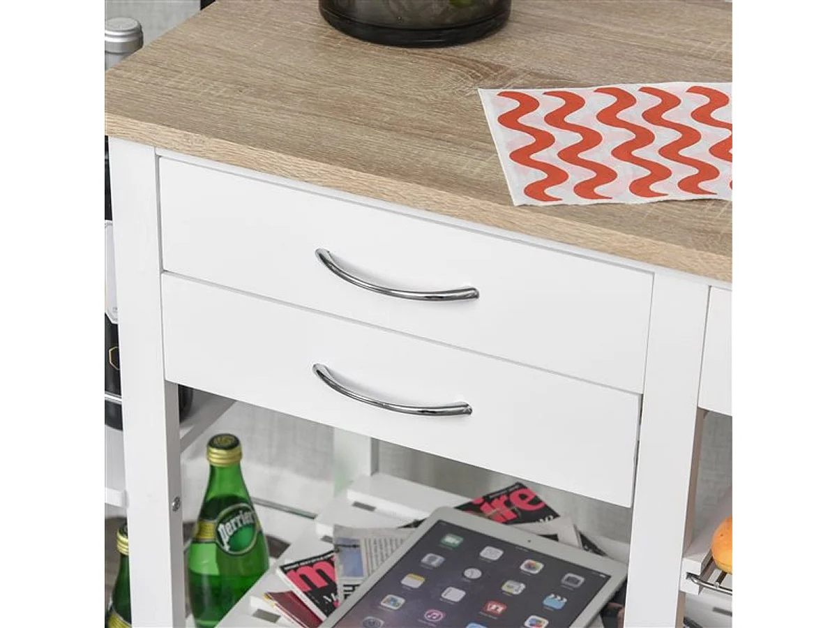 Carrito de cocina blanco 92x37x82 cm HOMCOM