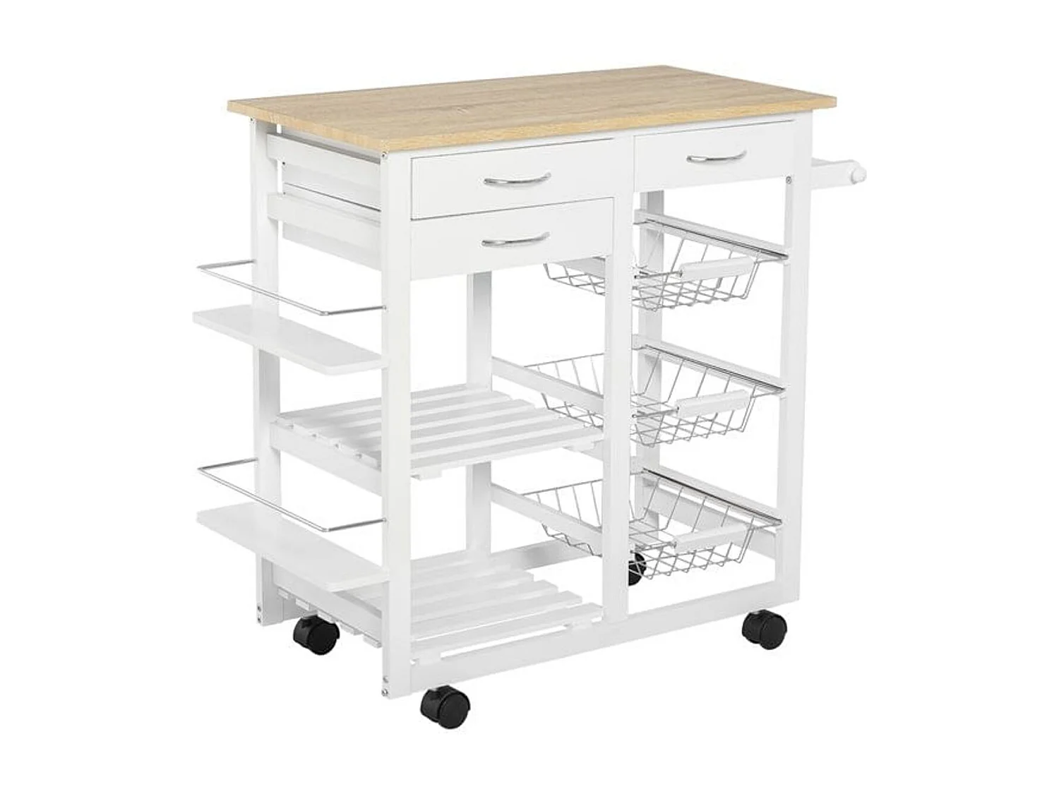 Carrito de cocina blanco 92x37x82 cm HOMCOM