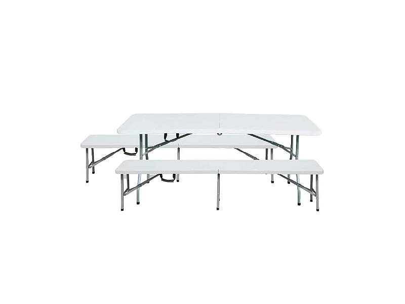 Conjunto Plegable Mesa con 2 Bancos de 180cm Catering O91