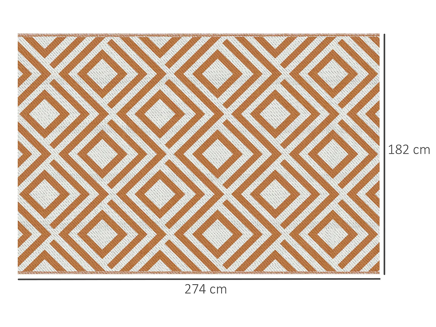 Alfombra de exterior marrón 182x274x0.3 cm Outsunny