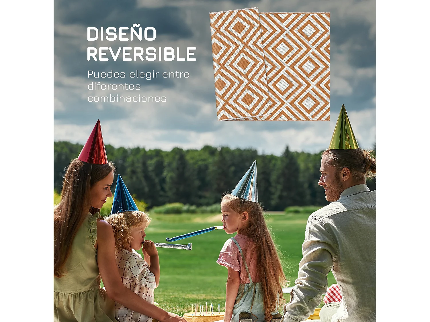 Alfombra de exterior marrón 182x274x0.3 cm Outsunny