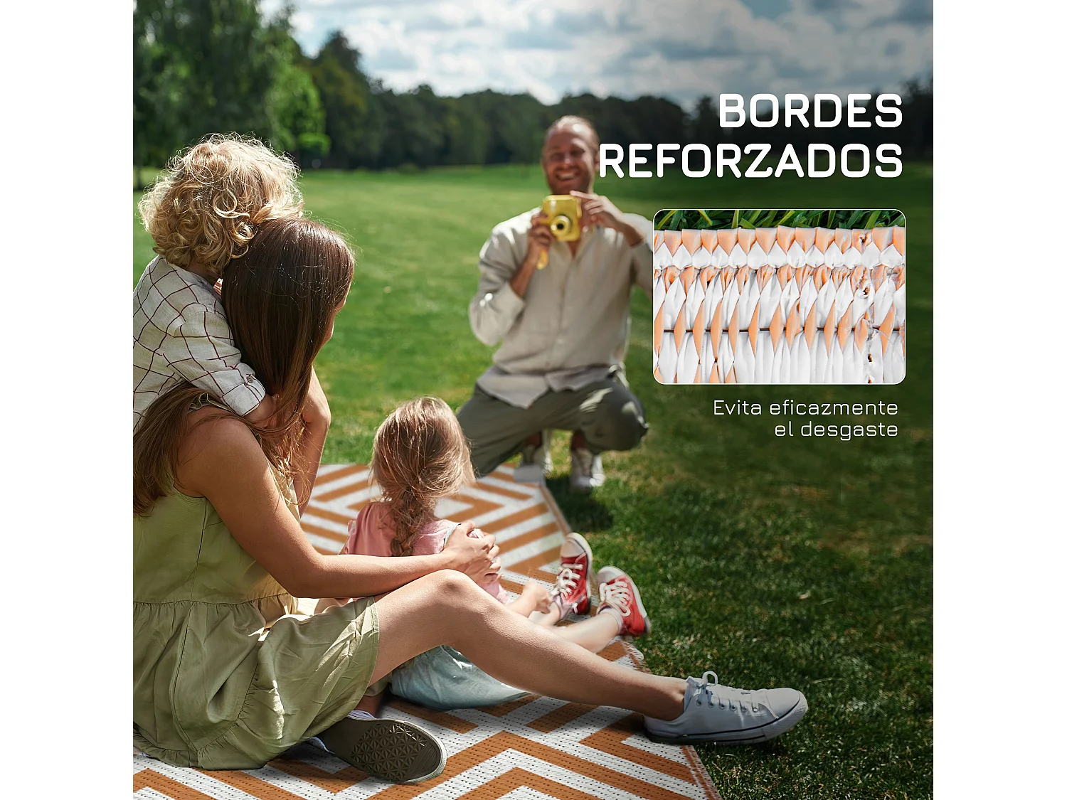 Alfombra de exterior marrón 182x274x0.3 cm Outsunny