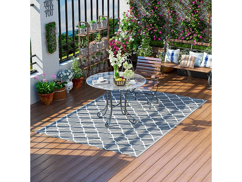 Alfombra de exterior gris 182x274x0.3 cm Outsunny