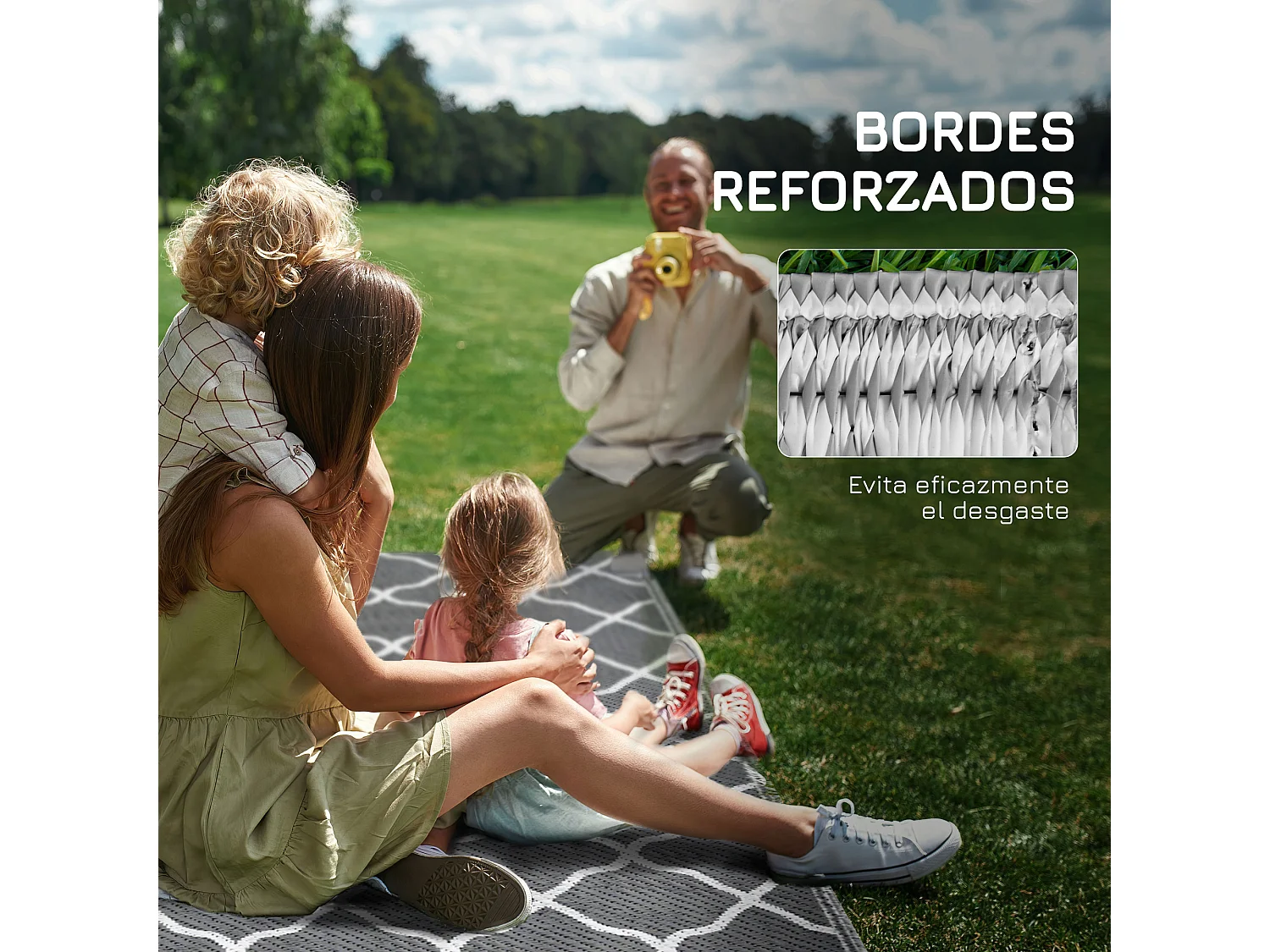 Alfombra de exterior gris 182x274x0.3 cm Outsunny