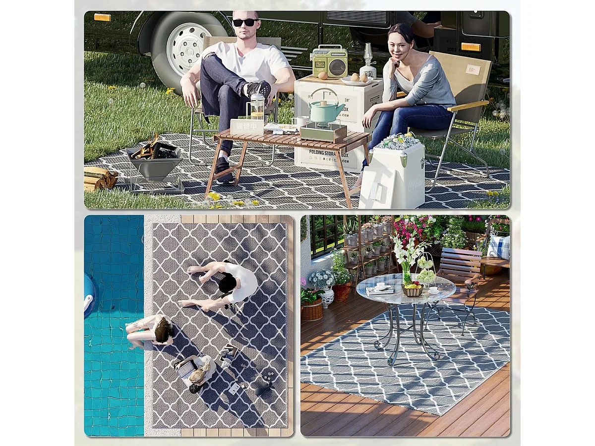 Alfombra de exterior gris 182x274x0.3 cm Outsunny