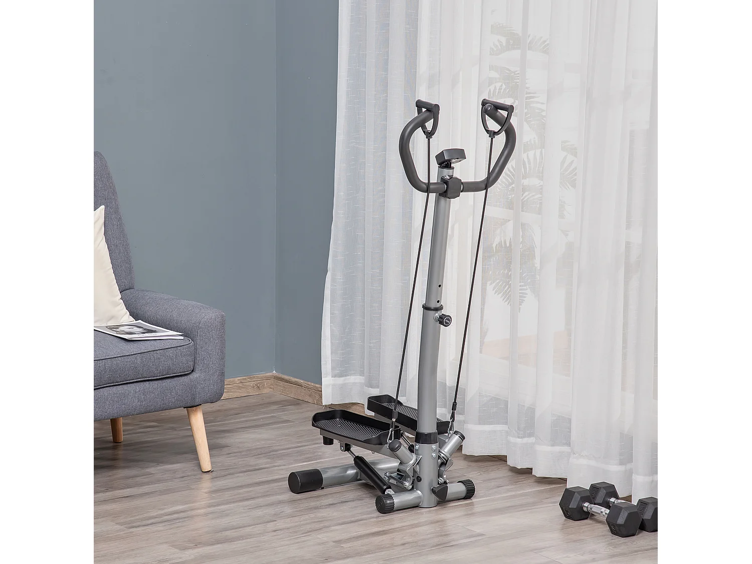 Máquina de step stepper plata 55x53x128 cm HOMCOM