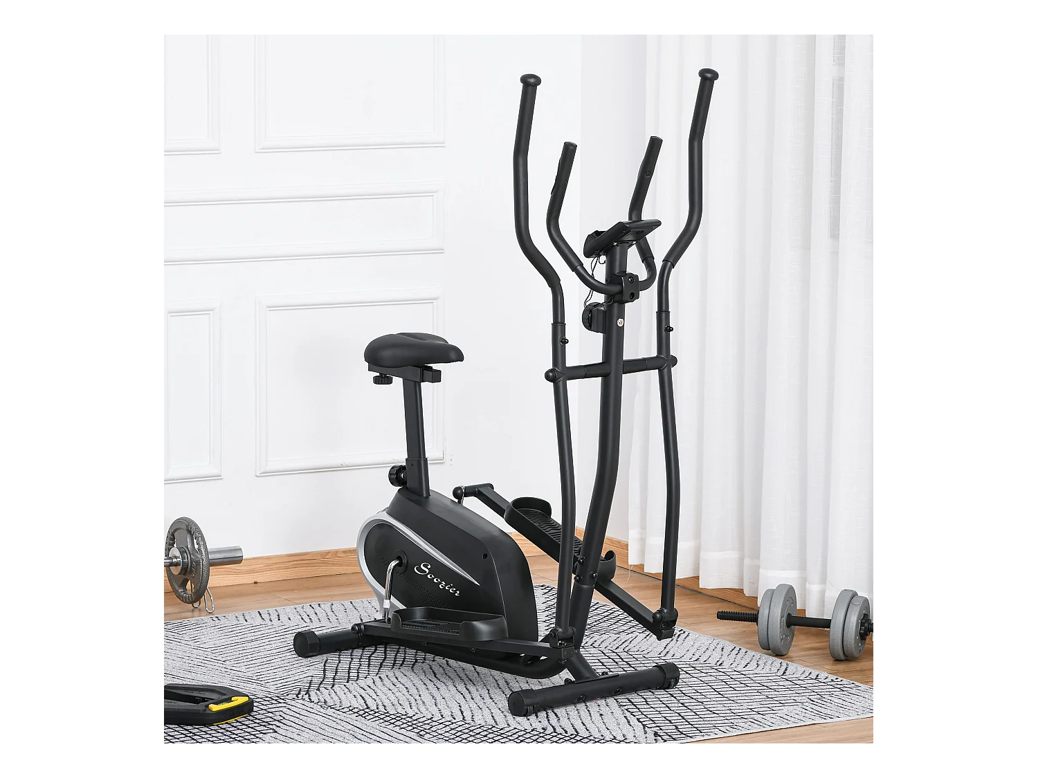 Bicicleta elíptica negro 103x62x151 cm HOMCOM