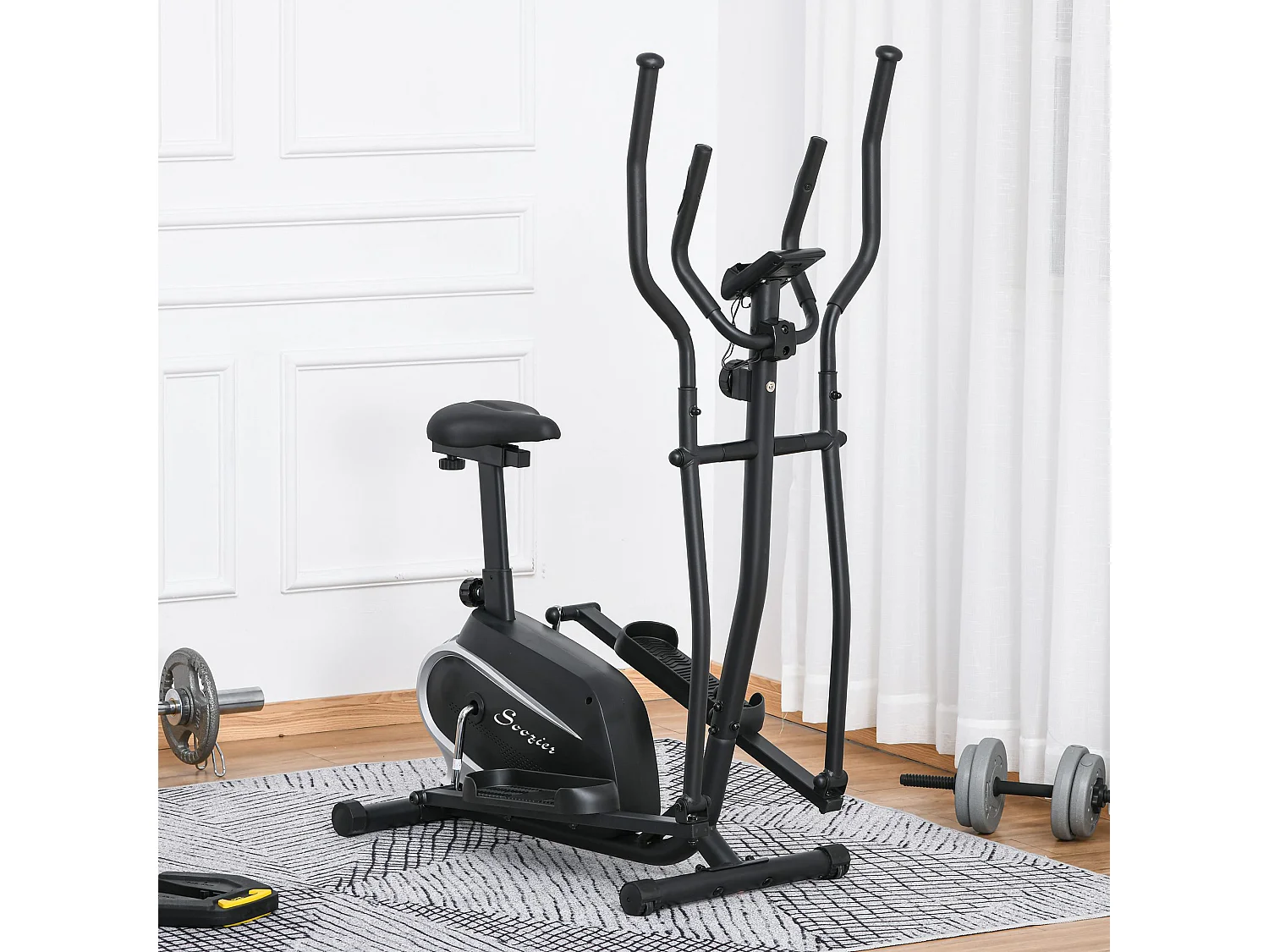 Bicicleta elíptica negro 103x62x151 cm HOMCOM